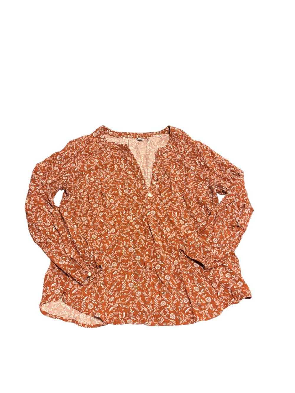 Old Navy Women's Long-Sleeve Split-Neck Floral Blouse